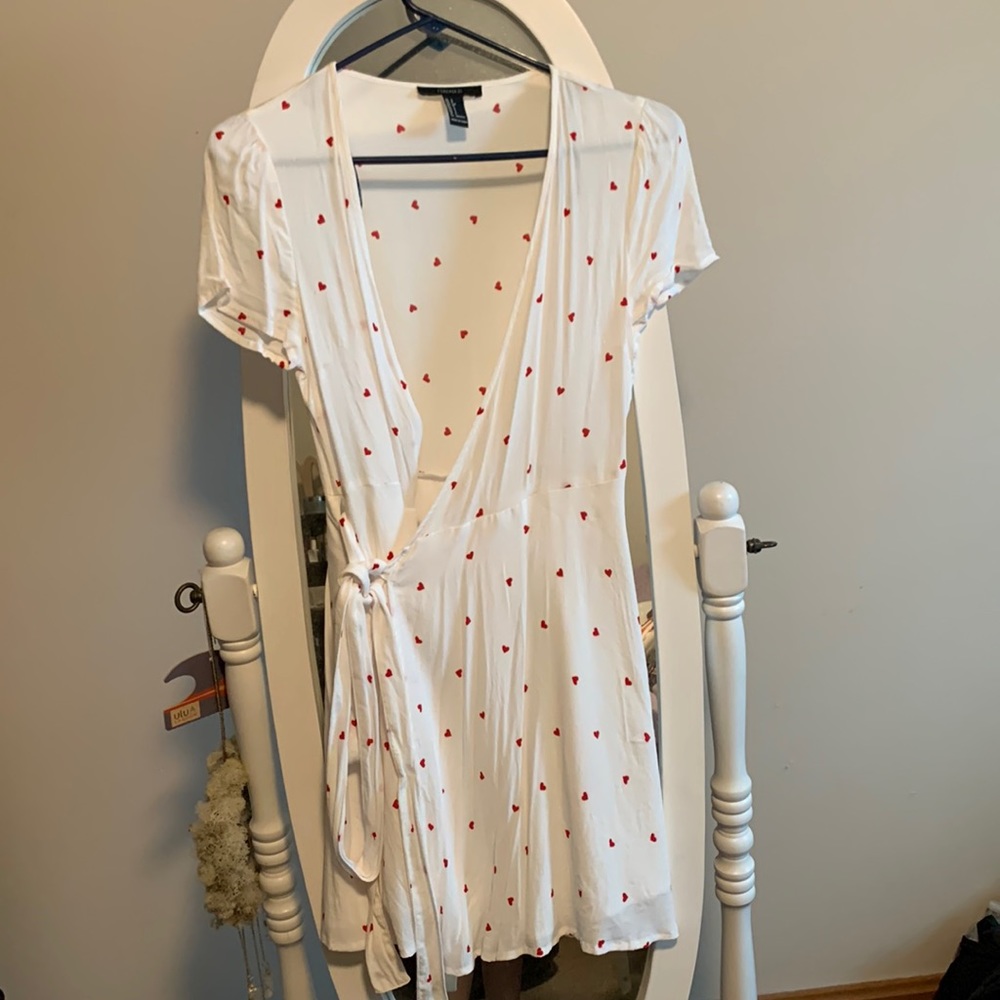 Heart wrap around mini dress NWOT
